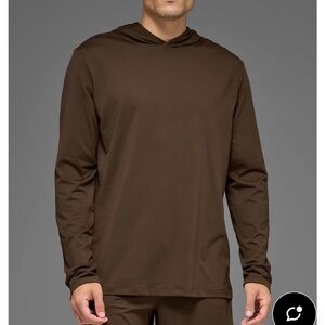 ALO Yoga Men's espresso Brown Hoodie size small and boxers size medium brand new
